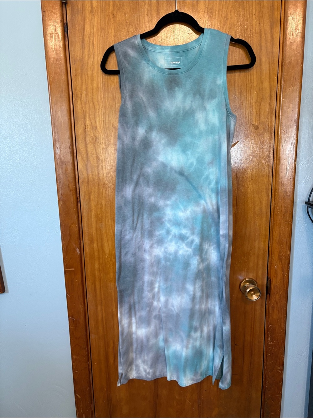 Sonoma Teal Tie-Dye Sleeveless Maxi Dress - Size M